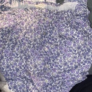 purple and white flowered blouse size small